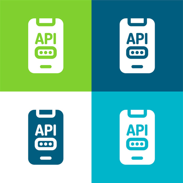 Api Flat ensemble d'icônes minimes quatre couleurs - Vecteur, image