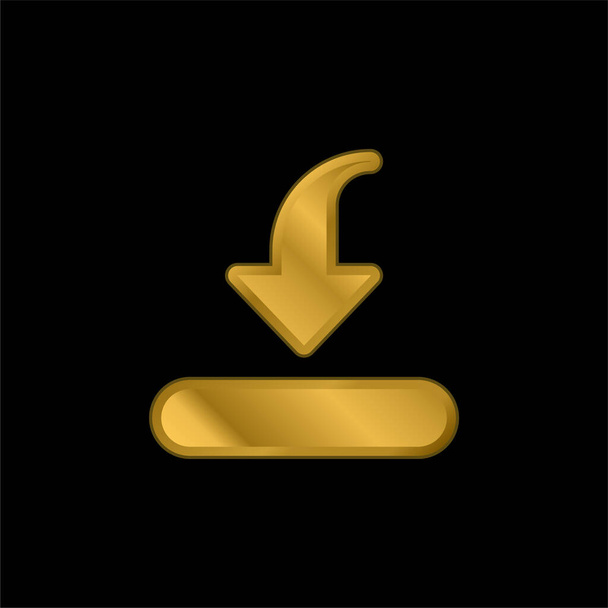 Barra banhado a ouro ícone metálico ou vetor logotipo - Vetor, Imagem