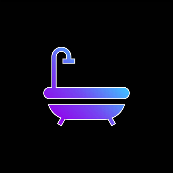 Fürdőkád kék gradiens vektor ikon - Vektor, kép