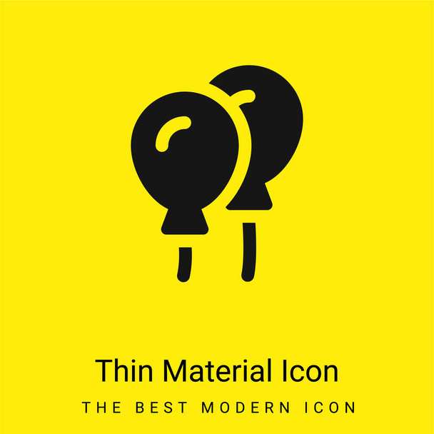 Globos mínimo icono de material amarillo brillante - Vector, imagen