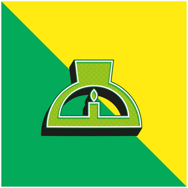 Duftlampen Grünes und gelbes modernes 3D-Vektorsymbol-Logo - Vektor, Bild