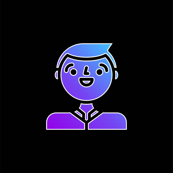 Niño azul gradiente vector icono - Vector, Imagen