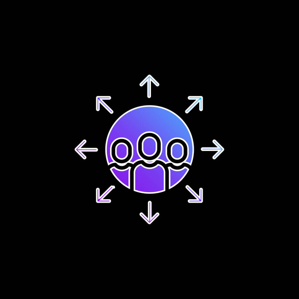 Icono de vector de gradiente azul afiliado - Vector, Imagen