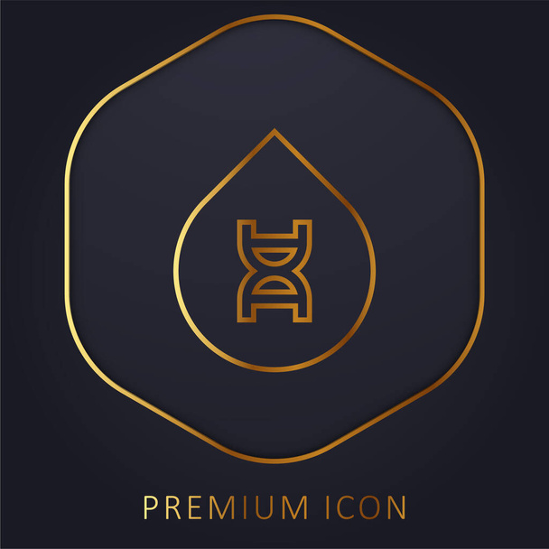 Sangue linha dourada logotipo premium ou ícone - Vetor, Imagem