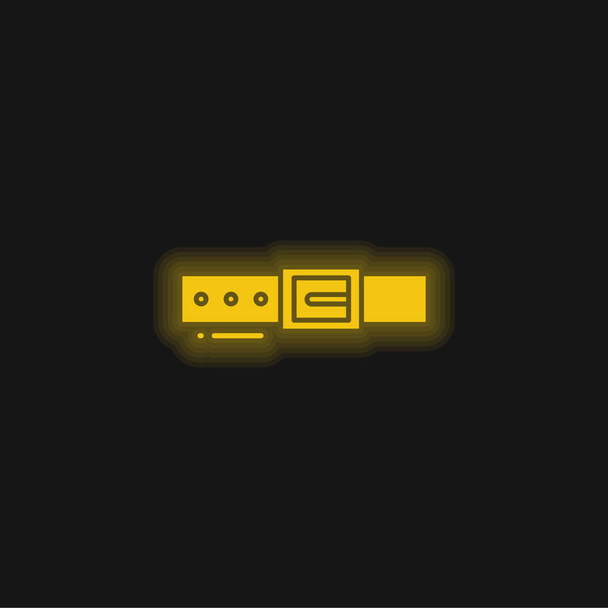 Belt yellow glowing neon icon - Vector, Image