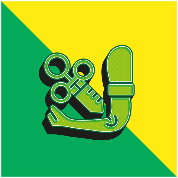Arm Vihreä ja keltainen moderni 3d vektori kuvake logo - Vektori, kuva
