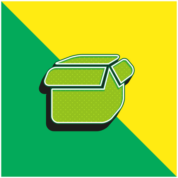 Black Open Box Green and yellow modern 3d vector icon logo - Vector, Image