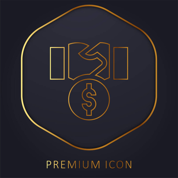 Брудні золоті лінії логотип або значок преміум-класу
 - Вектор, зображення