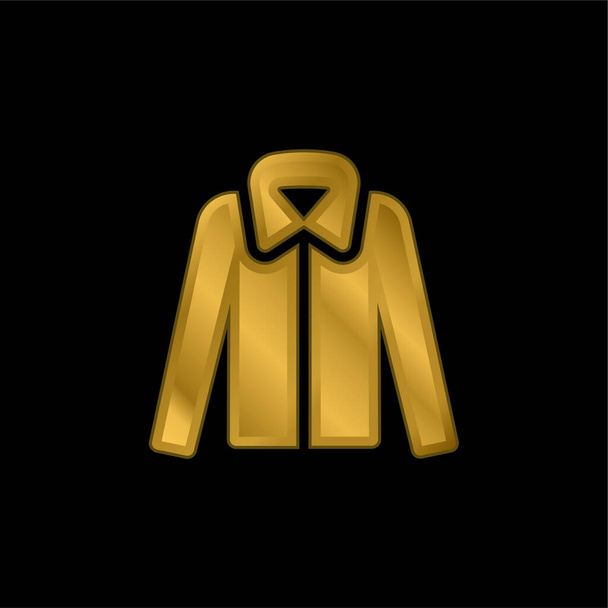 Blusa chapado en oro icono metálico o logo vector - Vector, imagen