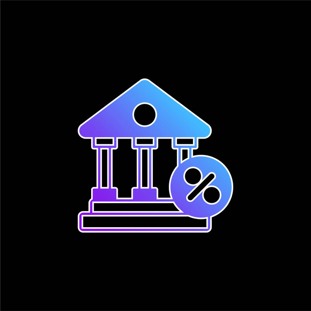 Icône vectorielle de dégradé bleu bancaire - Vecteur, image