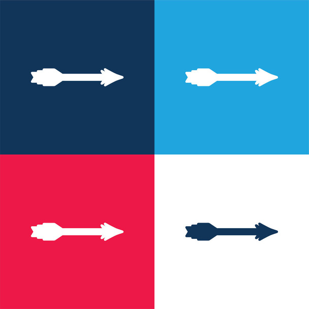 Pfeil blau und rot vier Farben minimalen Symbolsatz - Vektor, Bild
