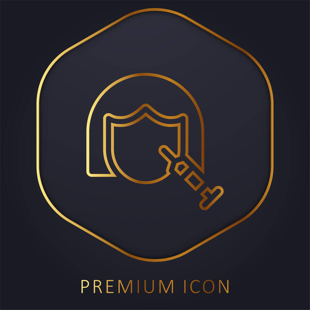 Botox golden line premium logo or icon - Vector, Image