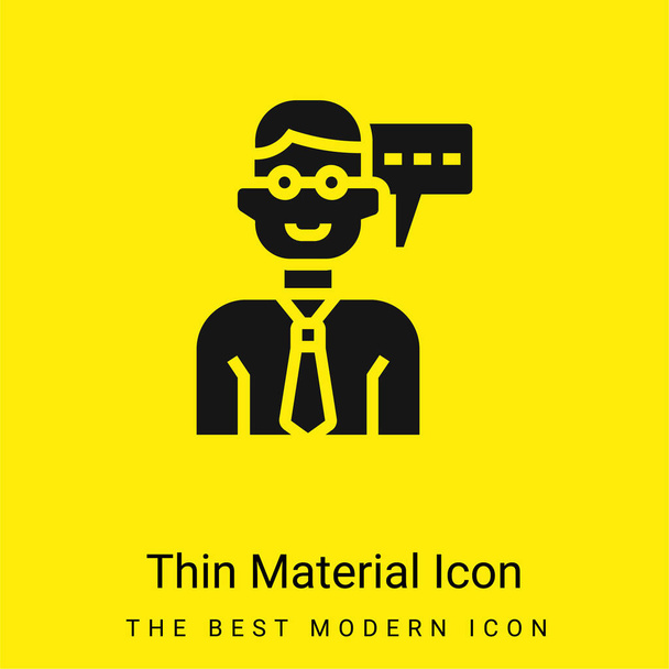 Advisory minimal bright yellow material icon - Vector, Image