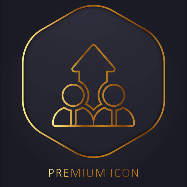 Ascent golden line premium logo or icon - Vector, Image