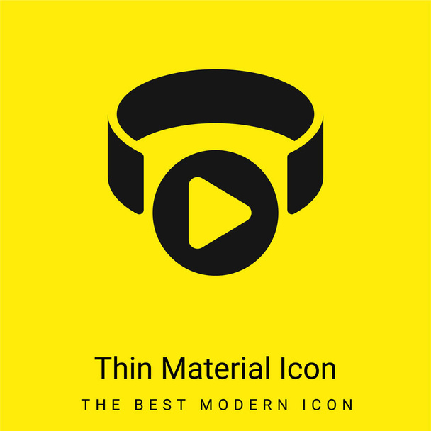 Visor 3d mínimo icono de material amarillo brillante - Vector, Imagen