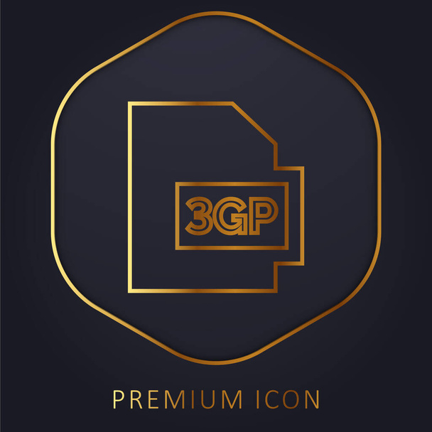 3gp золотая линия премиум логотип или значок - Вектор,изображение