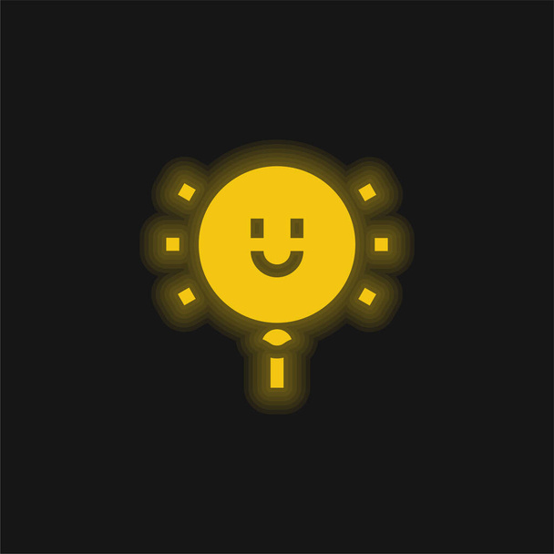 Palloncino giallo incandescente icona al neon - Vettoriali, immagini