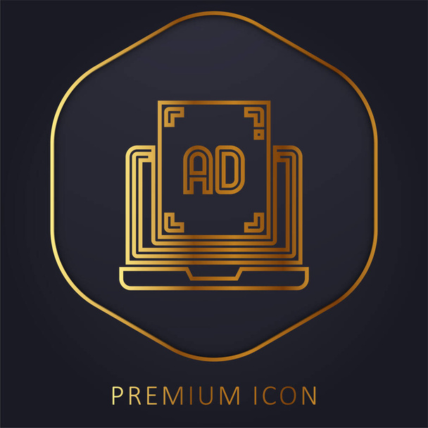 Reklám arany vonal prémium logó vagy ikon - Vektor, kép
