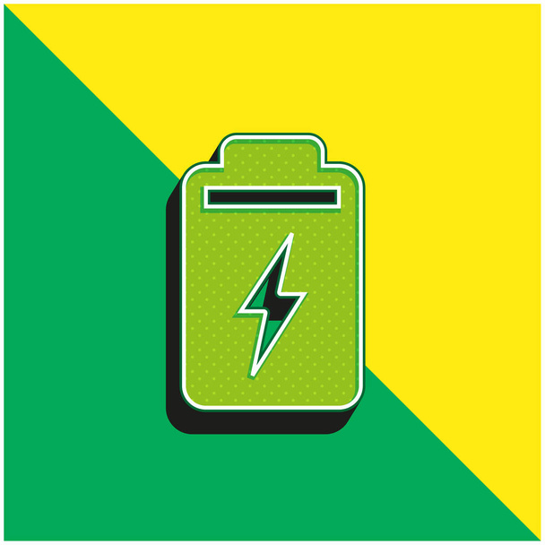 Baterie Zelená a žlutá moderní 3D vektorové logo - Vektor, obrázek