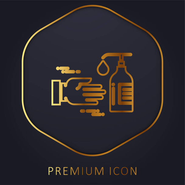 Antyseptyczne złote logo linii premium lub ikona - Wektor, obraz