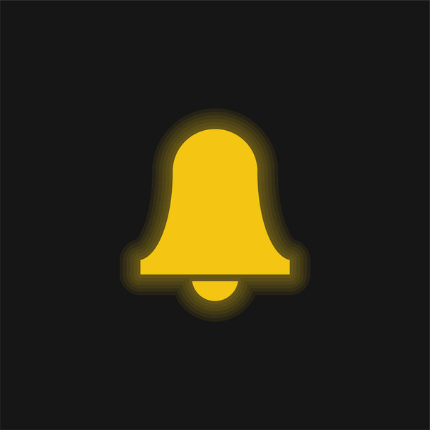 Символ тревоги желтый светящийся неоновый значок - Вектор,изображение