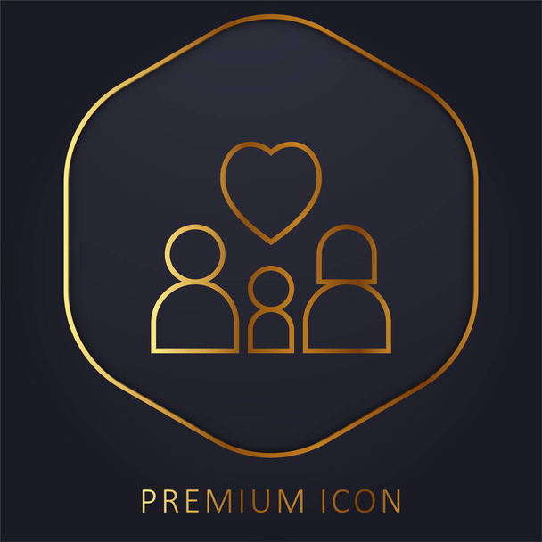 Adoption golden line premium logo or icon - Vector, Image