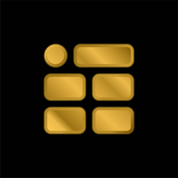 ブロック金メッキ金属アイコンやロゴベクトル - ベクター画像