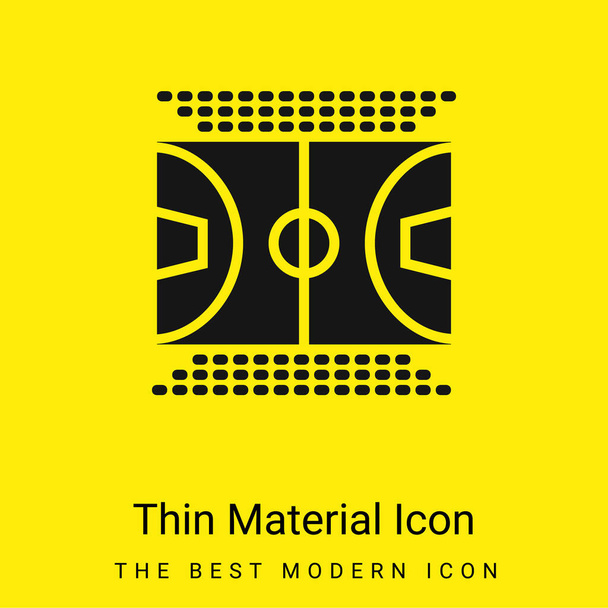 Basketball Court minimal bright yellow material icon - Vector, Image