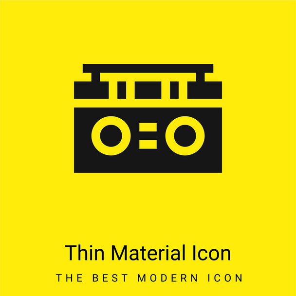 Boombox minimaal helder geel materiaal icoon - Vector, afbeelding