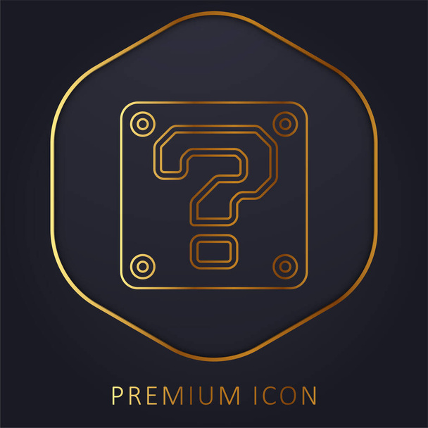 Block golden line premium logo or icon - Vector, Image