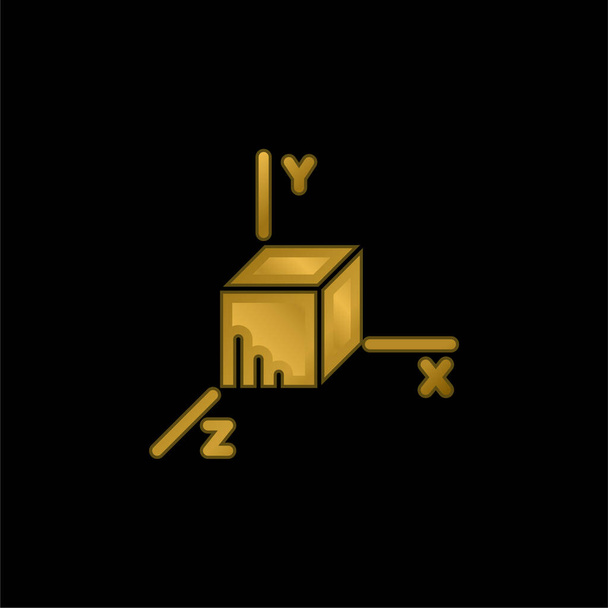 Eksen altın kaplı metalik simge veya logo vektörü - Vektör, Görsel
