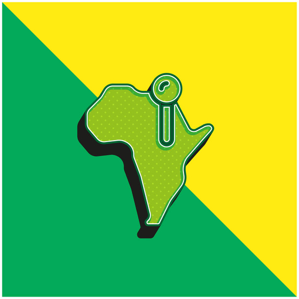 Afrika Grünes und gelbes modernes 3D-Vektorsymbol-Logo - Vektor, Bild