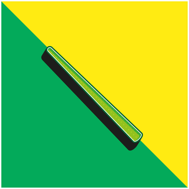 Бильярд Зеленый и желтый современный 3D логотип векторной иконки - Вектор,изображение