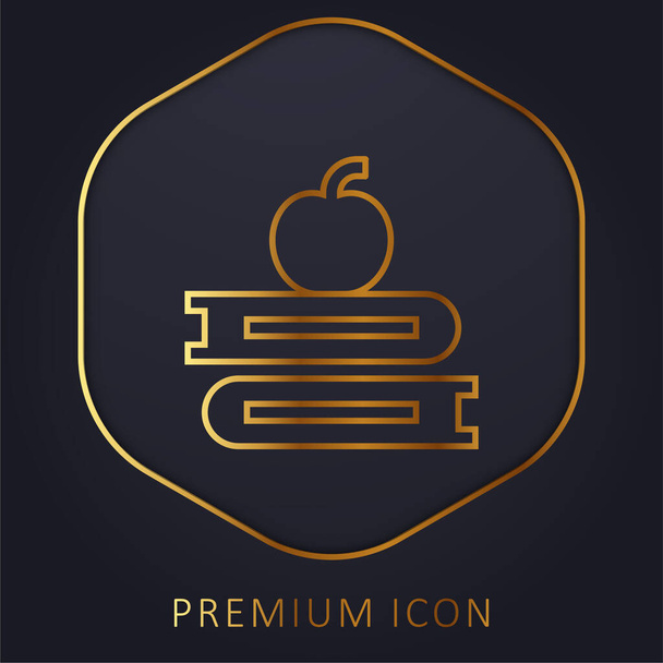 Livros linha dourada logotipo premium ou ícone - Vetor, Imagem