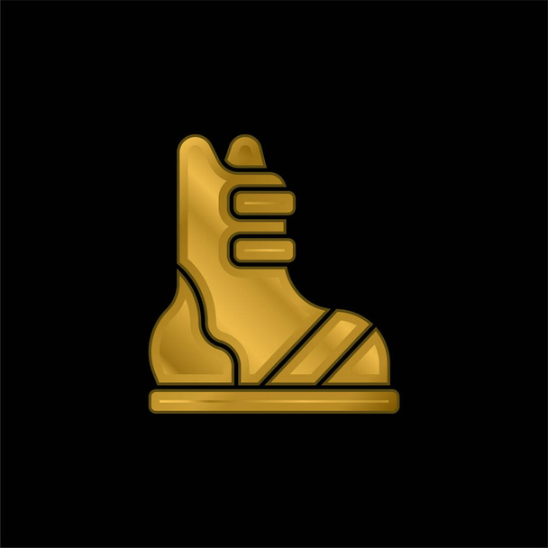 Boots gold plated metalic icon or logo vector - Vector, Image