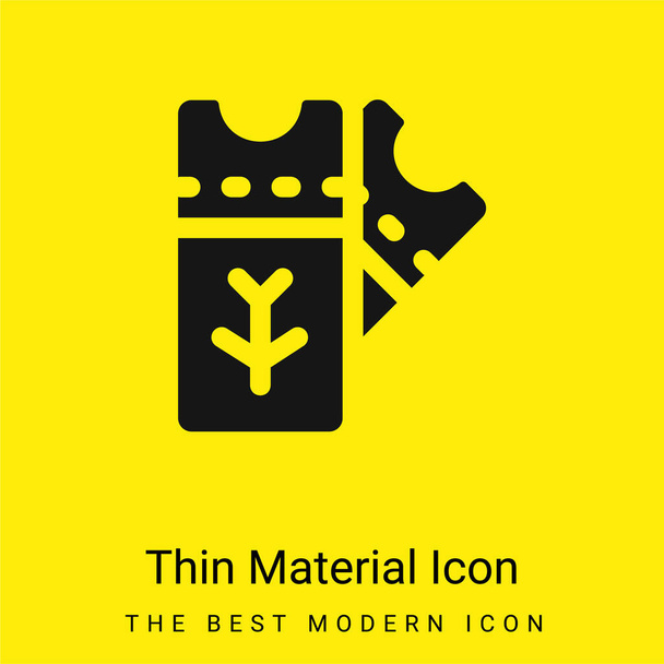 Tarjeta de embarque icono de material amarillo brillante mínimo - Vector, imagen