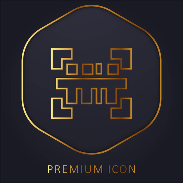 Barkod altın çizgi premium logosu veya simgesi - Vektör, Görsel
