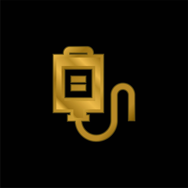 Sacchetto di sangue oro placcato icona metallica o logo vettore - Vettoriali, immagini