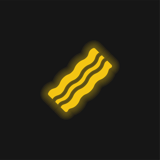 Μπέικον κίτρινο λαμπερό νέον εικονίδιο - Διάνυσμα, εικόνα