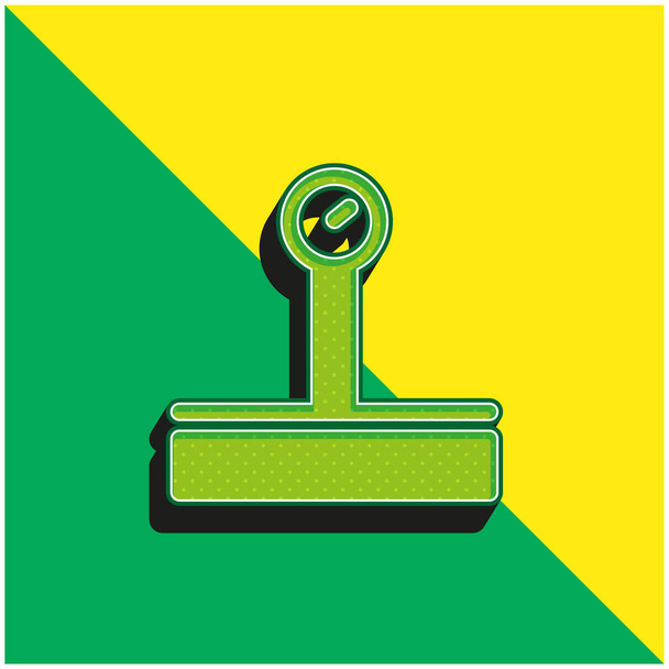 Gepäckwaage Grünes und gelbes modernes 3D-Vektorsymbol-Logo - Vektor, Bild