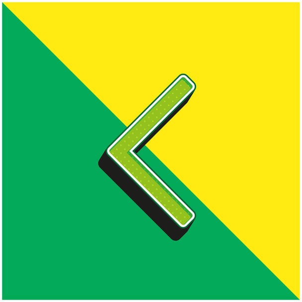 Προς τα πίσω βέλος Πράσινο και κίτρινο σύγχρονο 3d διάνυσμα εικονίδιο λογότυπο - Διάνυσμα, εικόνα