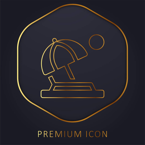 Beach golden line premium logo or icon - Vector, Image