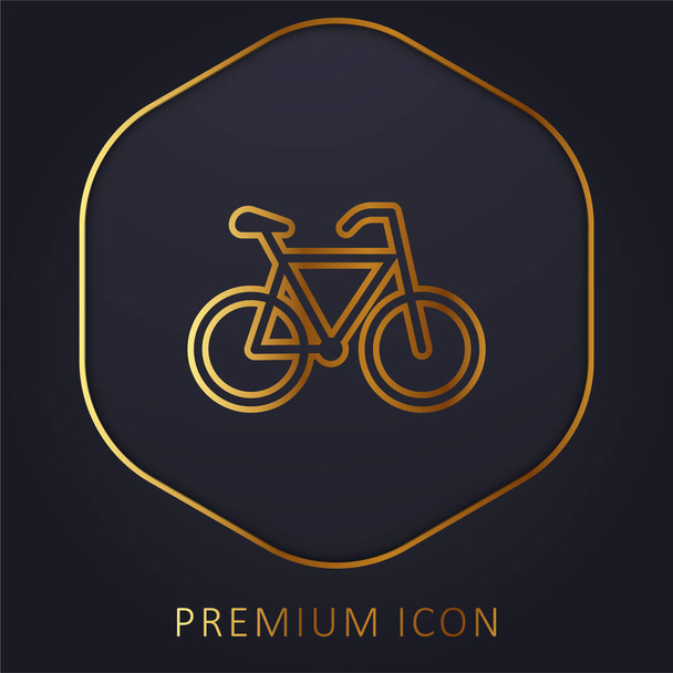 Fiets gouden lijn premium logo of pictogram - Vector, afbeelding