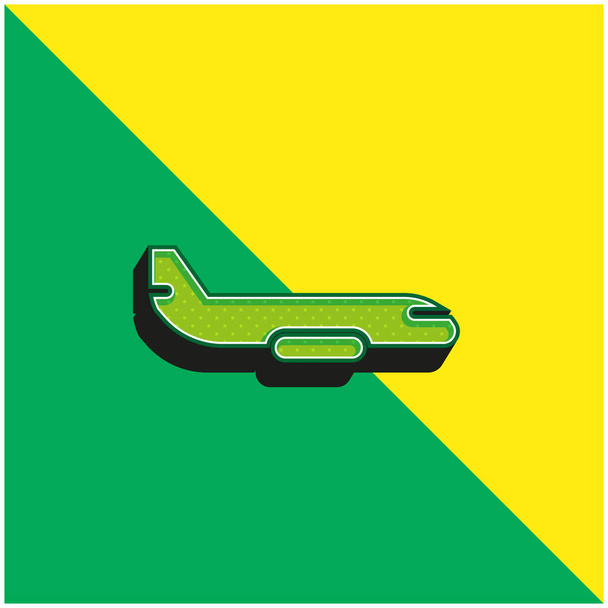 Avions Logo vectoriel 3D moderne vert et jaune - Vecteur, image