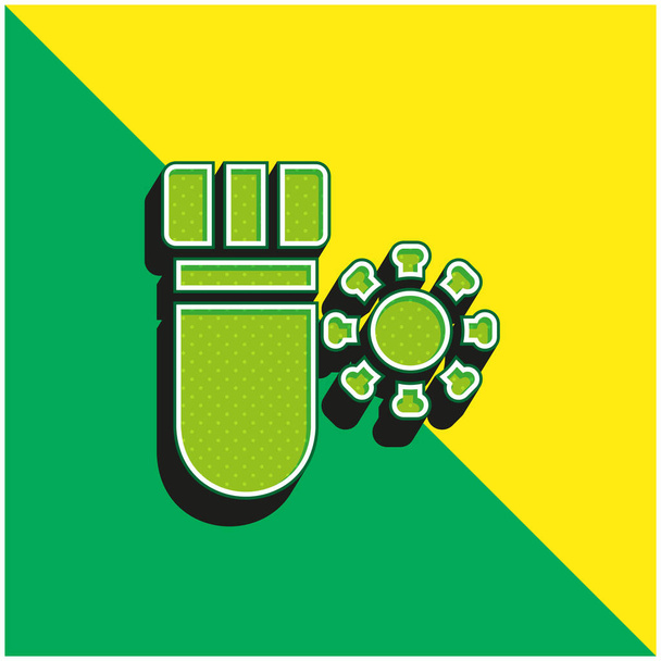 Αίμα Τεστ Πράσινο και κίτρινο σύγχρονο 3d διάνυσμα εικονίδιο λογότυπο - Διάνυσμα, εικόνα
