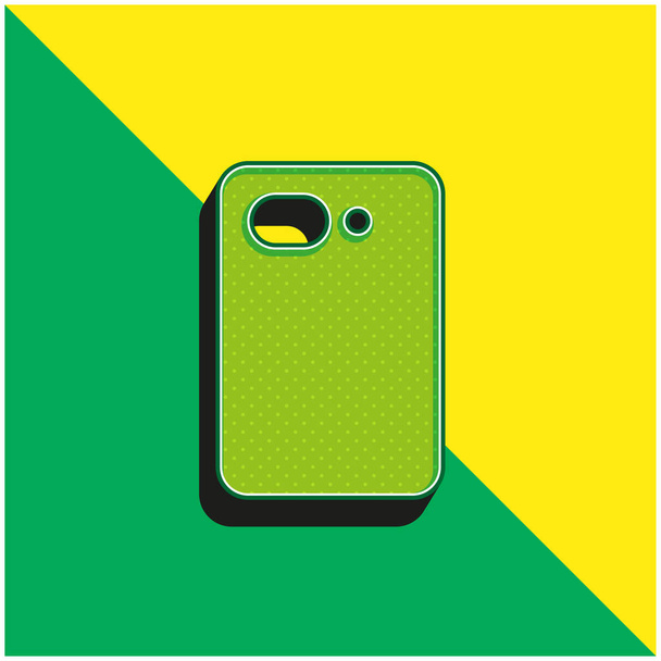 Terug Camera Groen en geel modern 3D vector icoon logo - Vector, afbeelding
