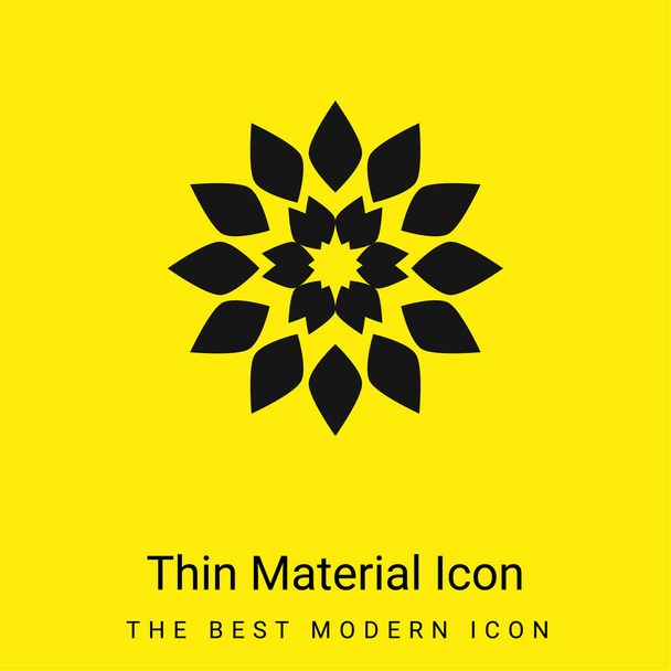 Big Flower minimal bright yellow material icon - Vector, Image
