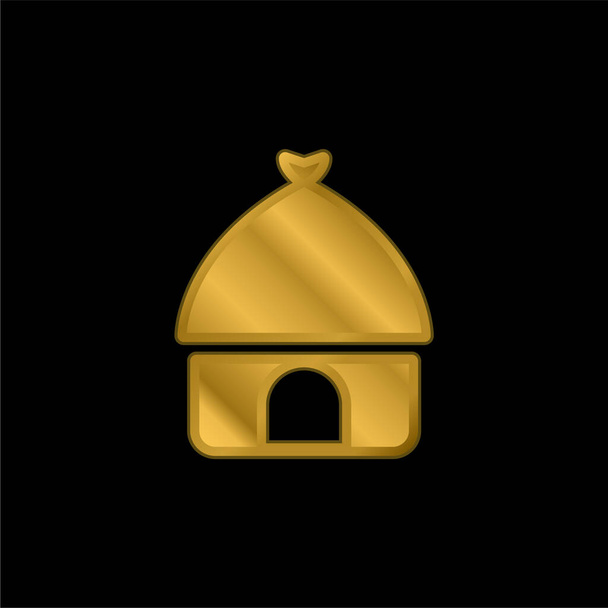 Αφρικανικό επίχρυσο μεταλλικό εικονίδιο ή λογότυπο διάνυσμα - Διάνυσμα, εικόνα