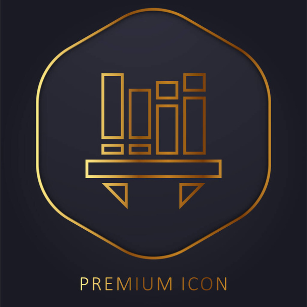 Bookshelf zlatá čára prémie logo nebo ikona - Vektor, obrázek
