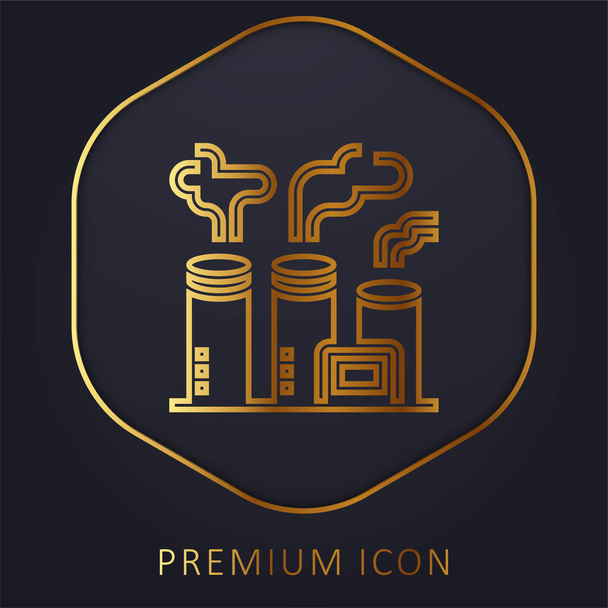 Ilmansaasteiden kultainen linja premium logo tai kuvake - Vektori, kuva